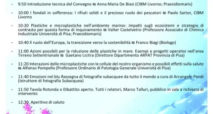 Plastica e microplastiche in mare: Convegno il 20 Aprile a Marina di Pisa